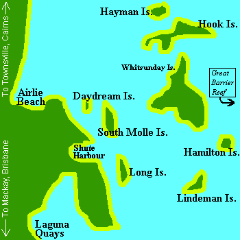 Map from Whitsundays